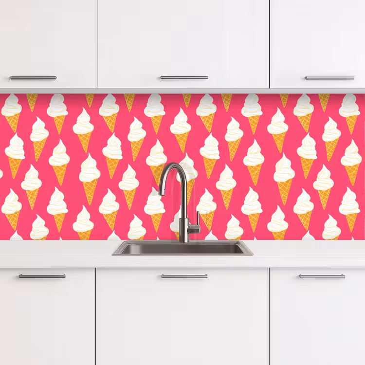Keuken achterwand - Softijs - Horentje - Roze — 4