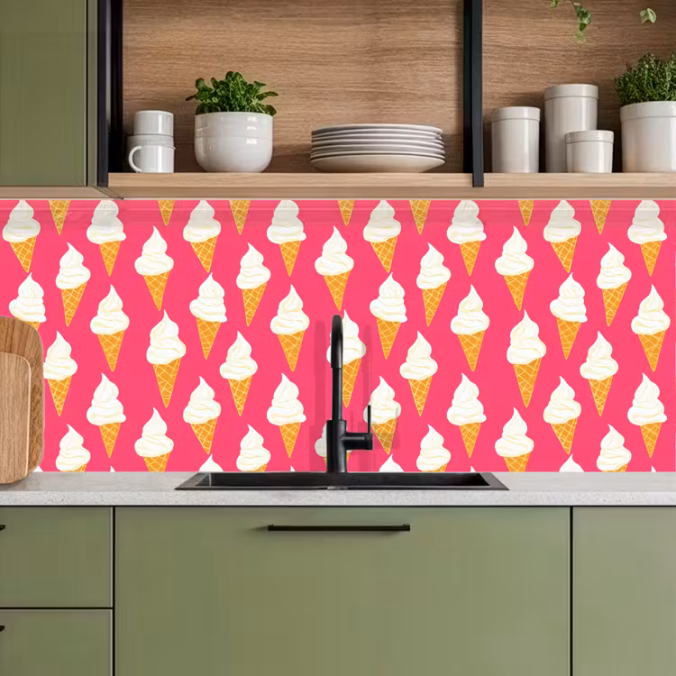 Keuken achterwand - Softijs - Horentje - Roze — 8