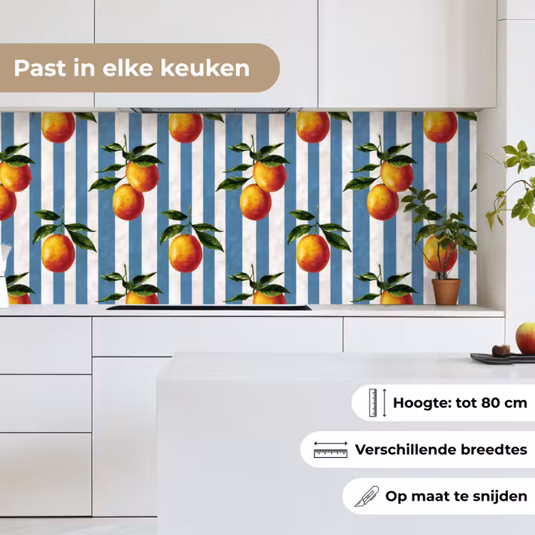 Keuken achterwand - Strepen - Citroen - Blauw — 7