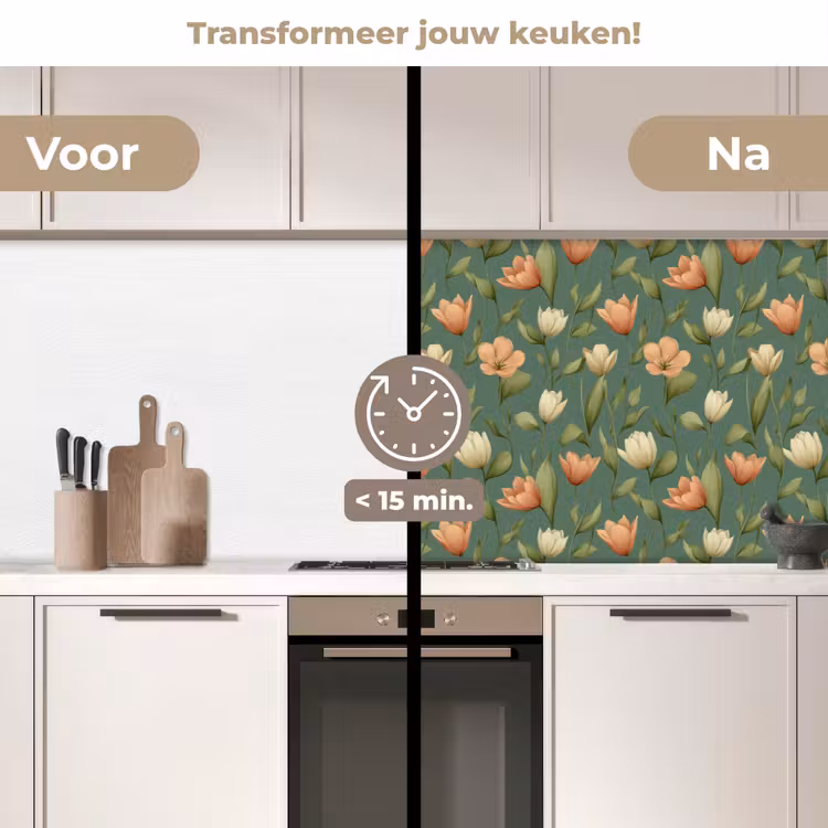 Keuken achterwand - Tulpen - Botanisch - Groen — 3