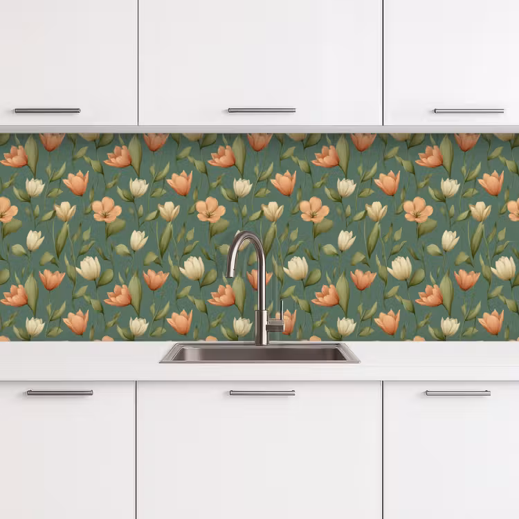 Keuken achterwand - Tulpen - Botanisch - Groen — 4