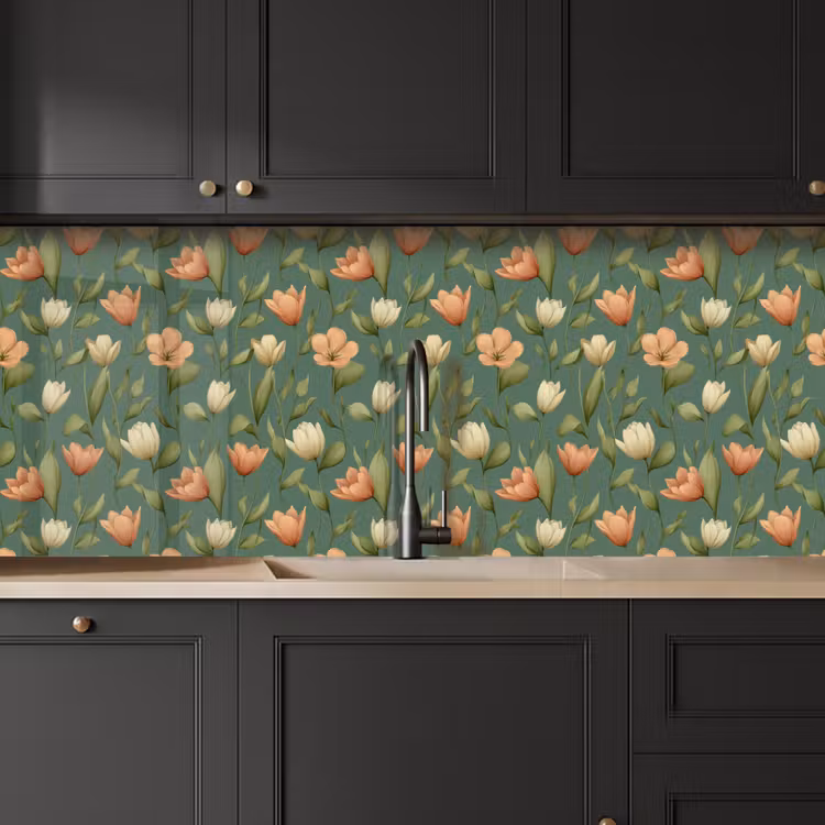 Keuken achterwand - Tulpen - Botanisch - Groen — 6