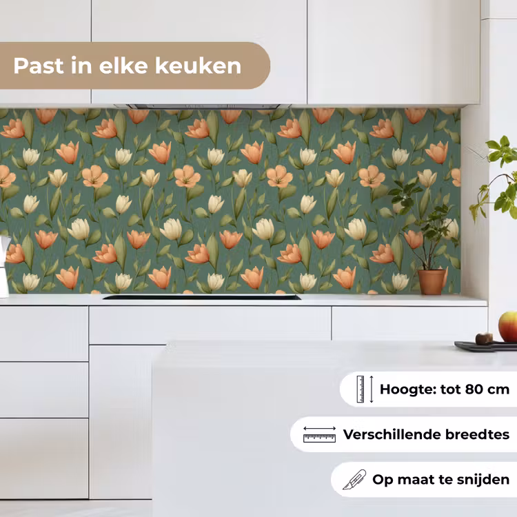 Keuken achterwand - Tulpen - Botanisch - Groen — 7