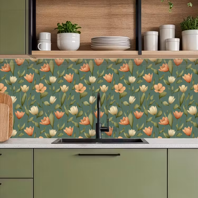 Keuken achterwand - Tulpen - Botanisch - Groen — 8
