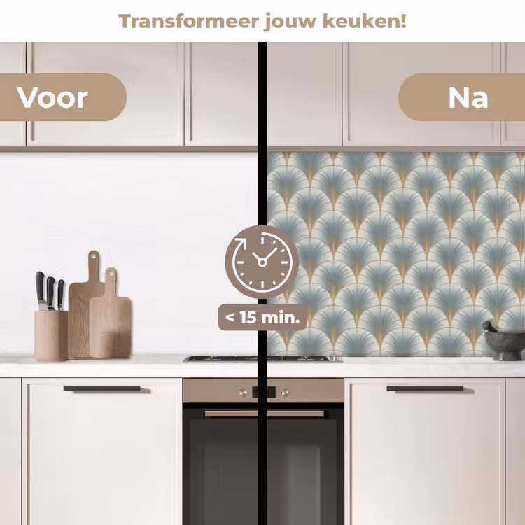 Keuken achterwand - Waaier - Klassiek - Blauw — 3