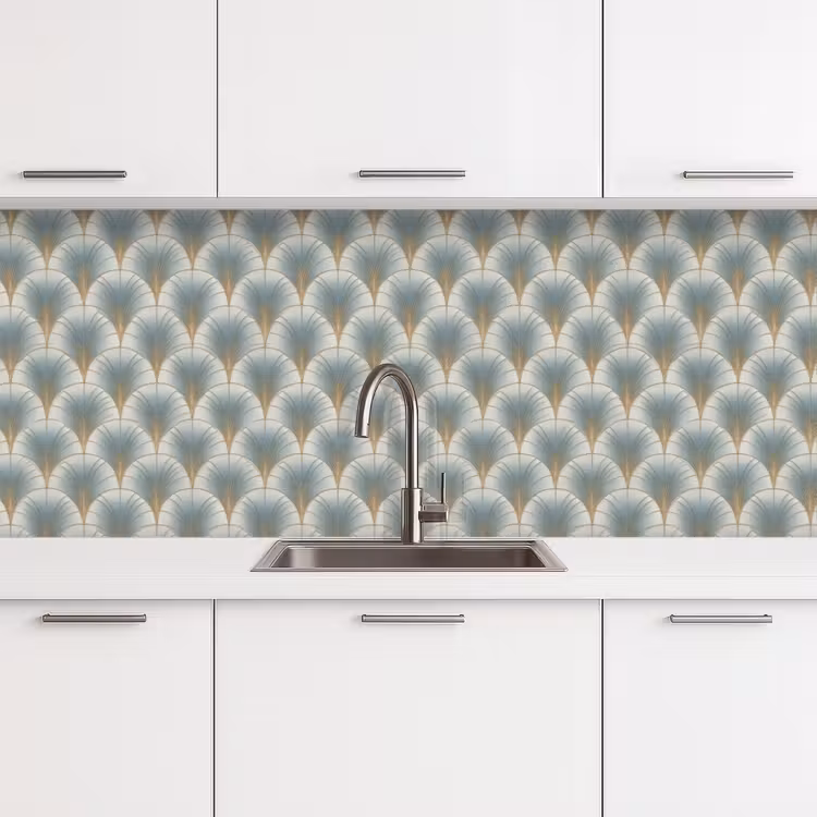 Keuken achterwand - Waaier - Klassiek - Blauw — 4