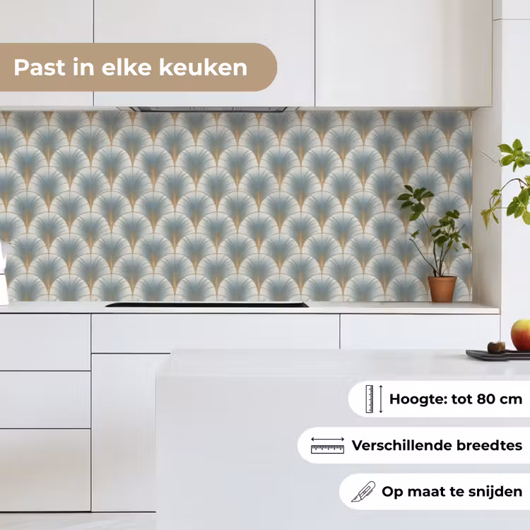 Keuken achterwand - Waaier - Klassiek - Blauw — 7