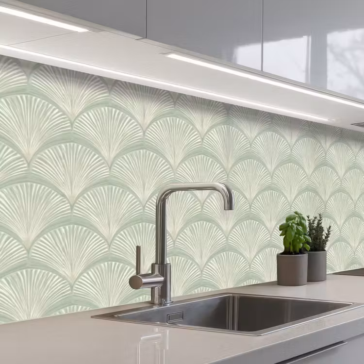 Keuken achterwand - Waaiers - Patroon - Groen — 2