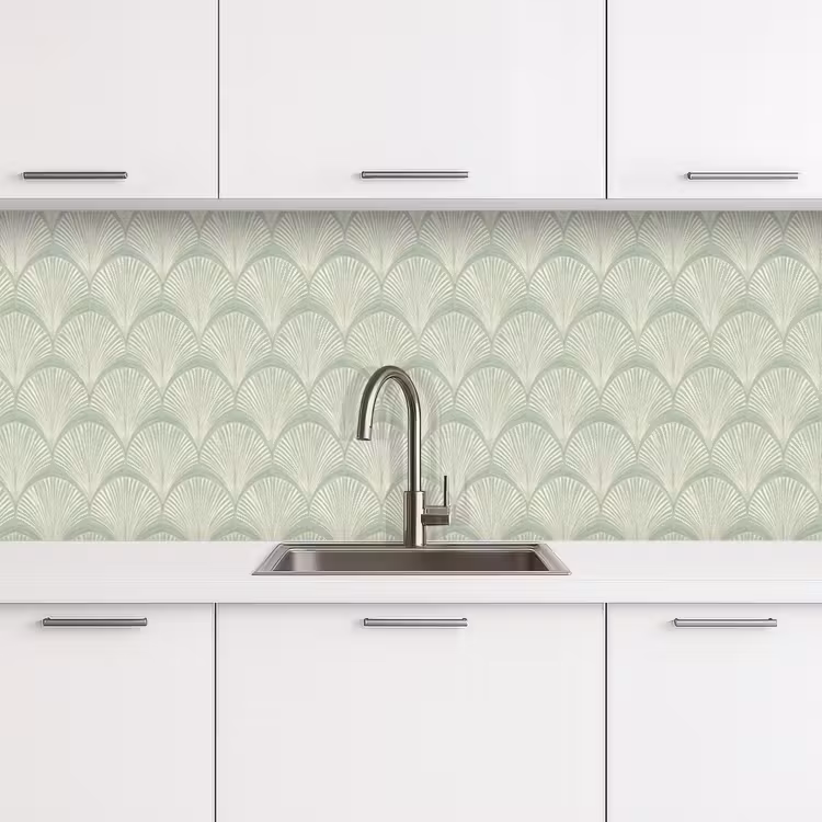 Keuken achterwand - Waaiers - Patroon - Groen — 4