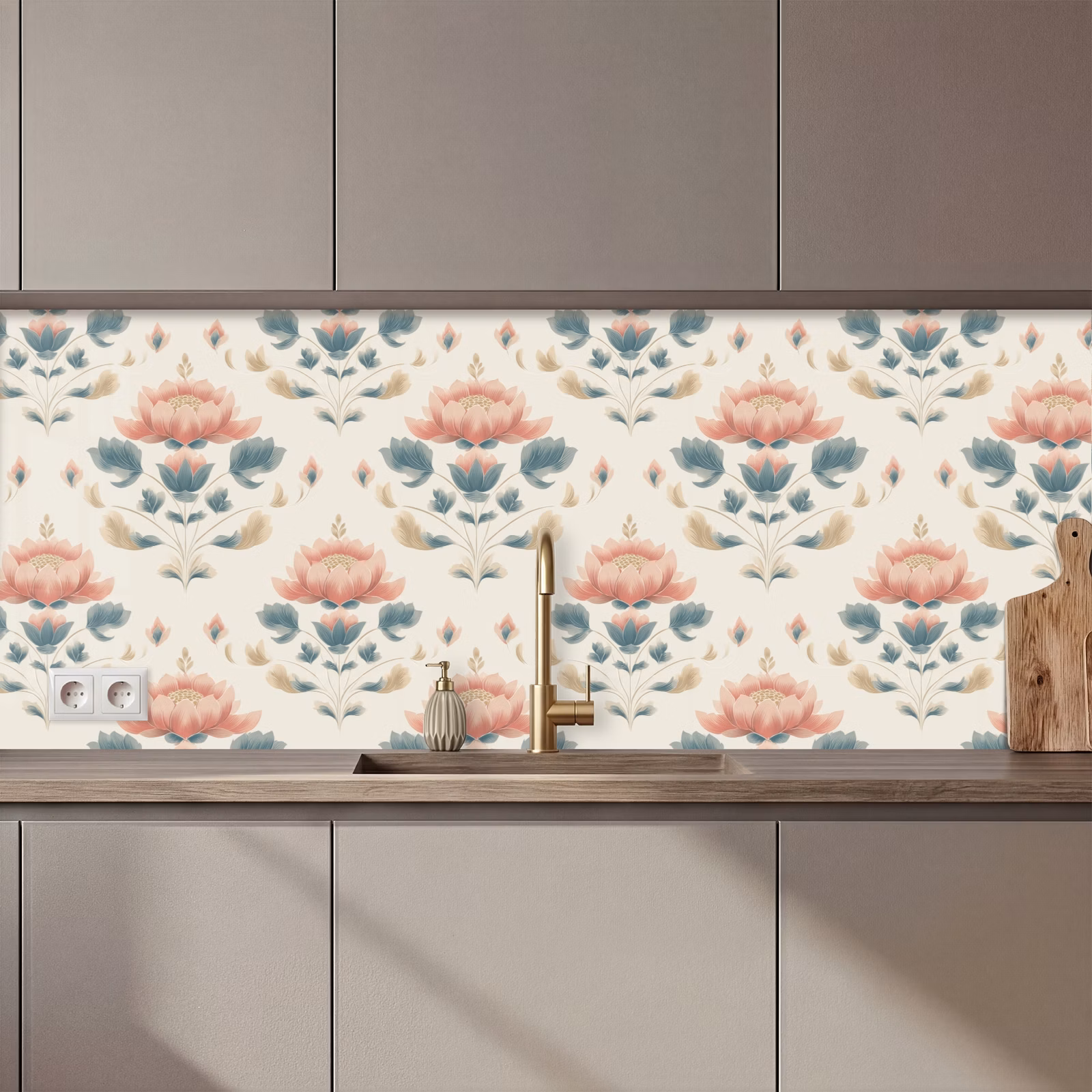 Keuken achterwand - Lotus - Bloemen - Roze — 1