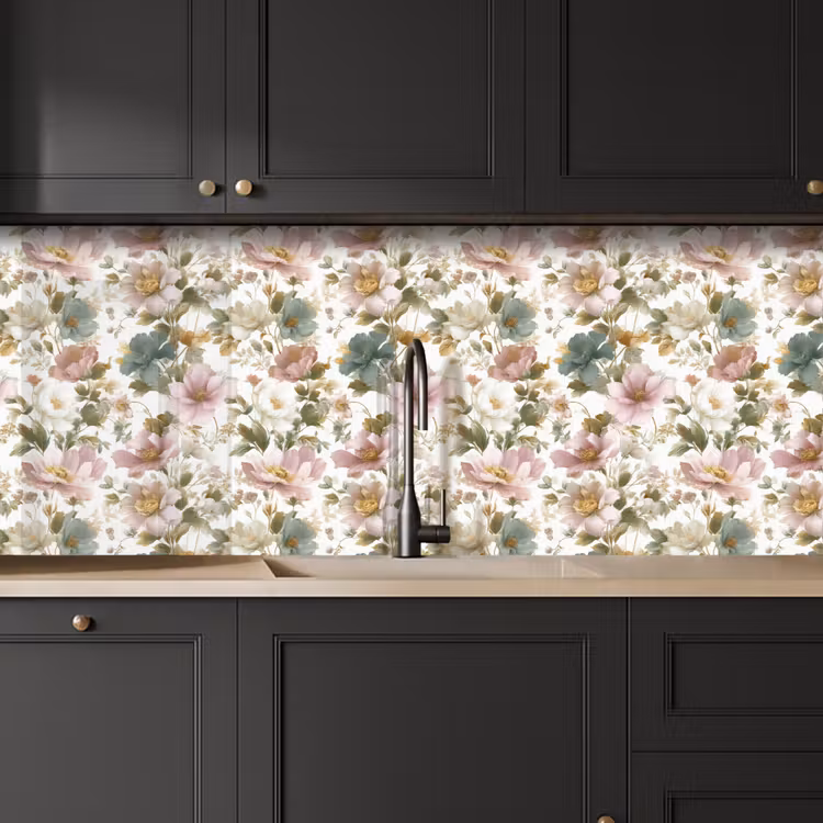Keuken achterwand - Bloemen - Patroon - Pastel — 6