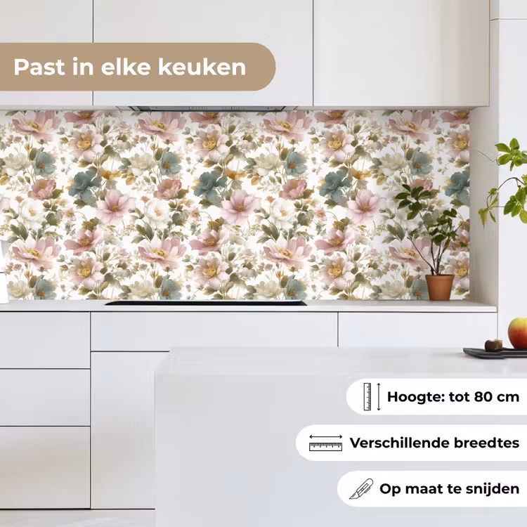 Keuken achterwand - Bloemen - Patroon - Pastel — 7