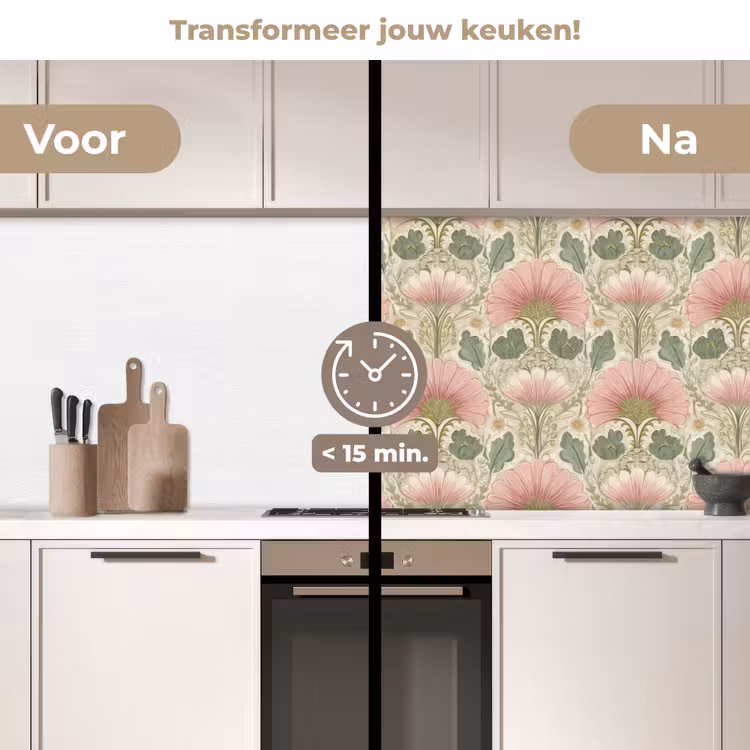 Keuken achterwand - Klassiek - Patroon - Roze — 3