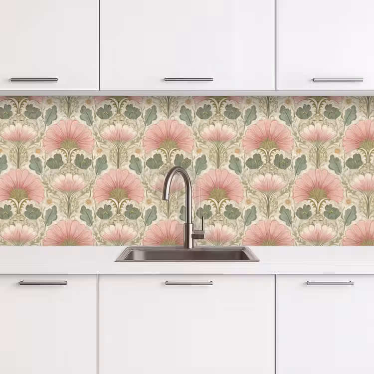 Keuken achterwand - Klassiek - Patroon - Roze — 4