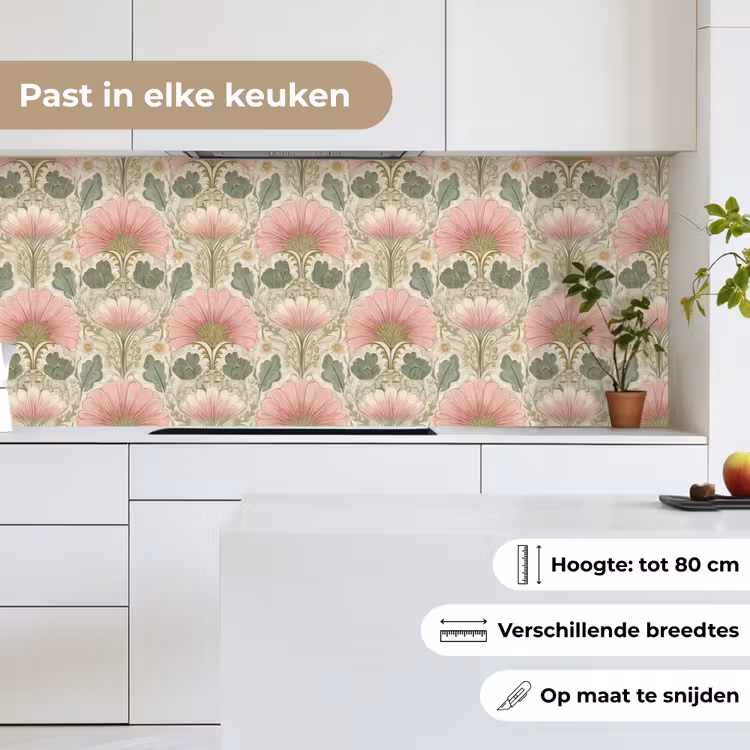 Keuken achterwand - Klassiek - Patroon - Roze — 7