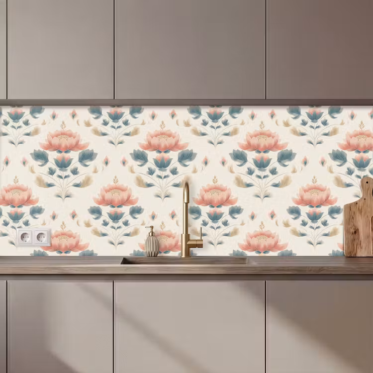 Keuken achterwand - Lotus - Bloemen - Roze — 1