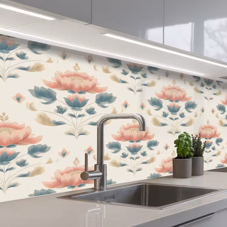 Keuken achterwand - Lotus - Bloemen - Roze — 2