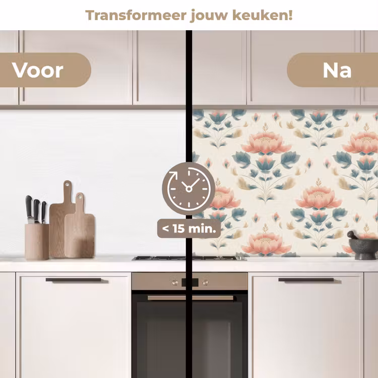 Keuken achterwand - Lotus - Bloemen - Roze — 3