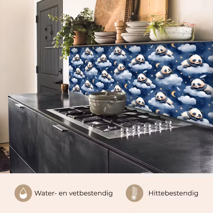 Keuken achterwand - Panda's - Slapen - Blauw — 5
