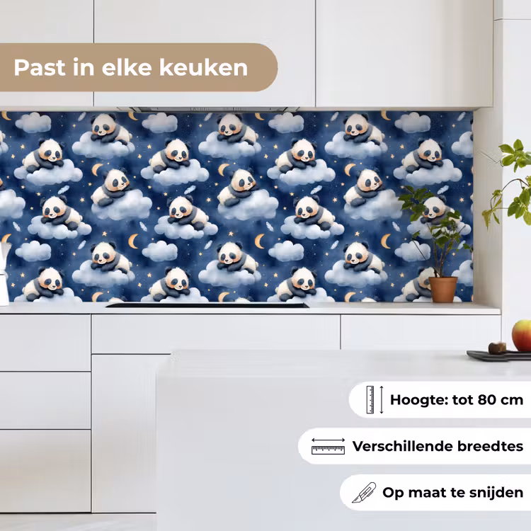 Keuken achterwand - Panda's - Slapen - Blauw — 7