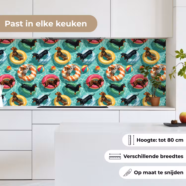 Keuken achterwand - Teckels - Zwembad - Kleurrijk — 7