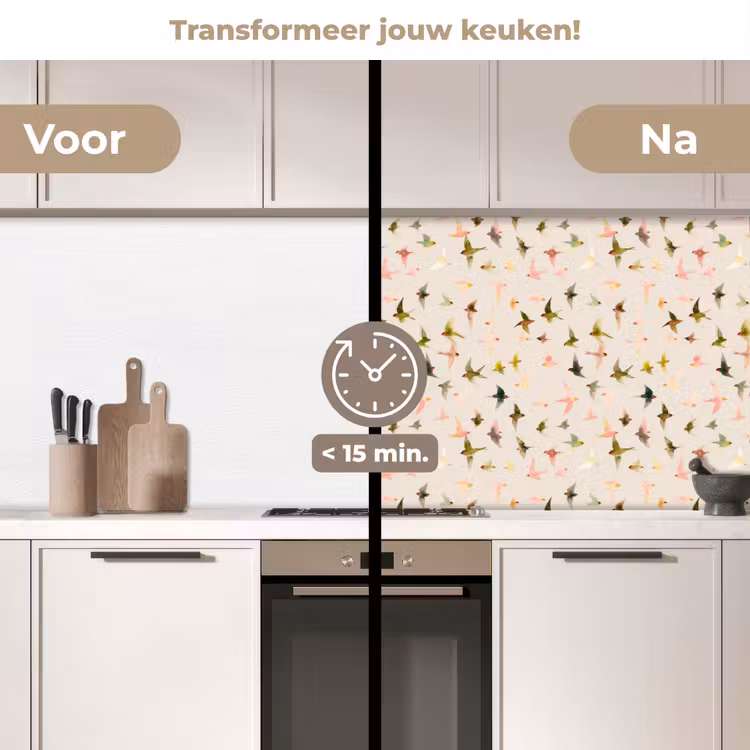 Keuken achterwand - Vogels - Vliegen - Kleurrijk — 3