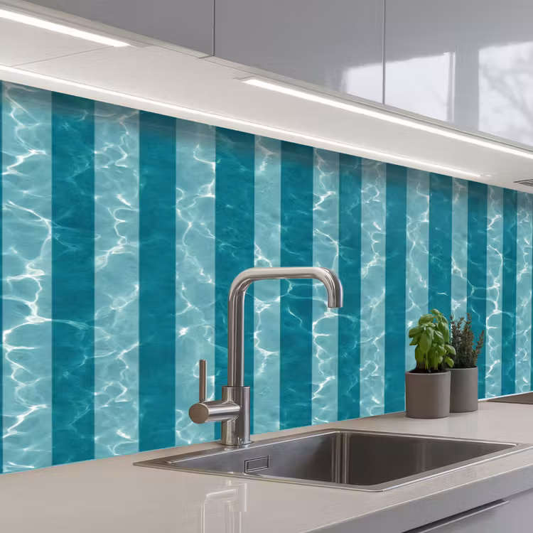 Keuken achterwand - Zwembad - Strepen - Groen — 2