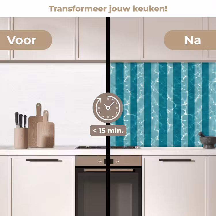 Keuken achterwand - Zwembad - Strepen - Groen — 3