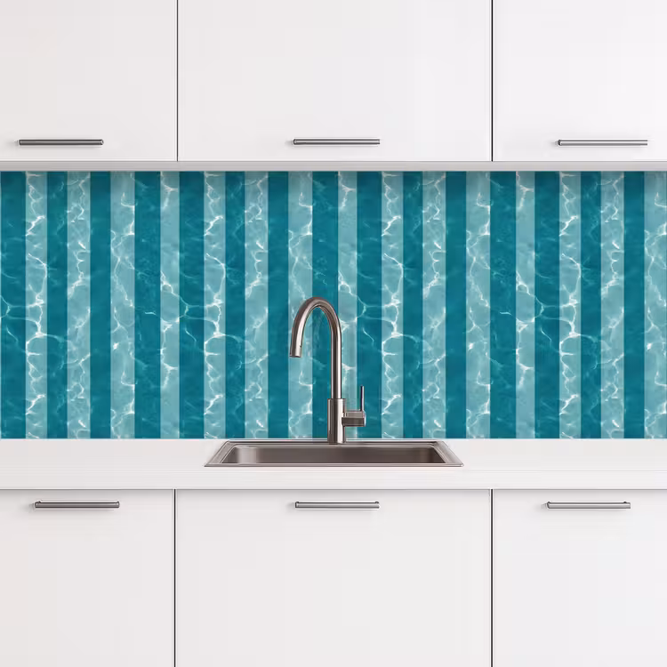Keuken achterwand - Zwembad - Strepen - Groen — 4