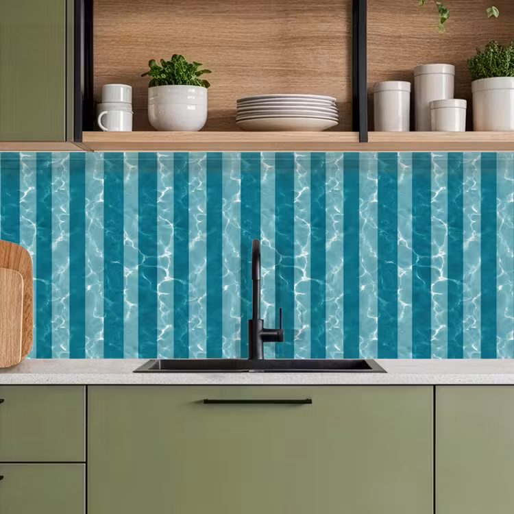 Keuken achterwand - Zwembad - Strepen - Groen — 8