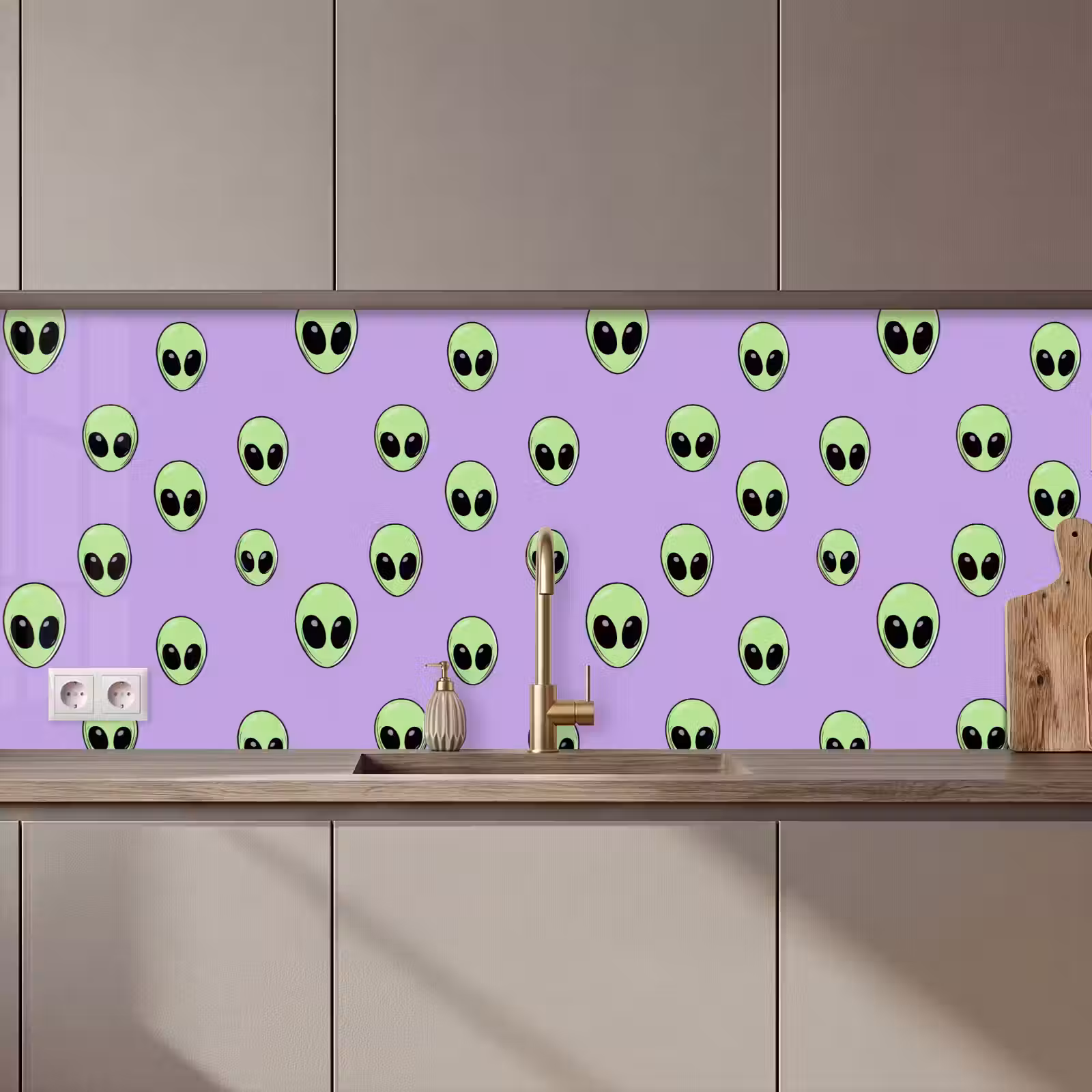 Keuken achterwand - Alien - Retro - Lila — 1