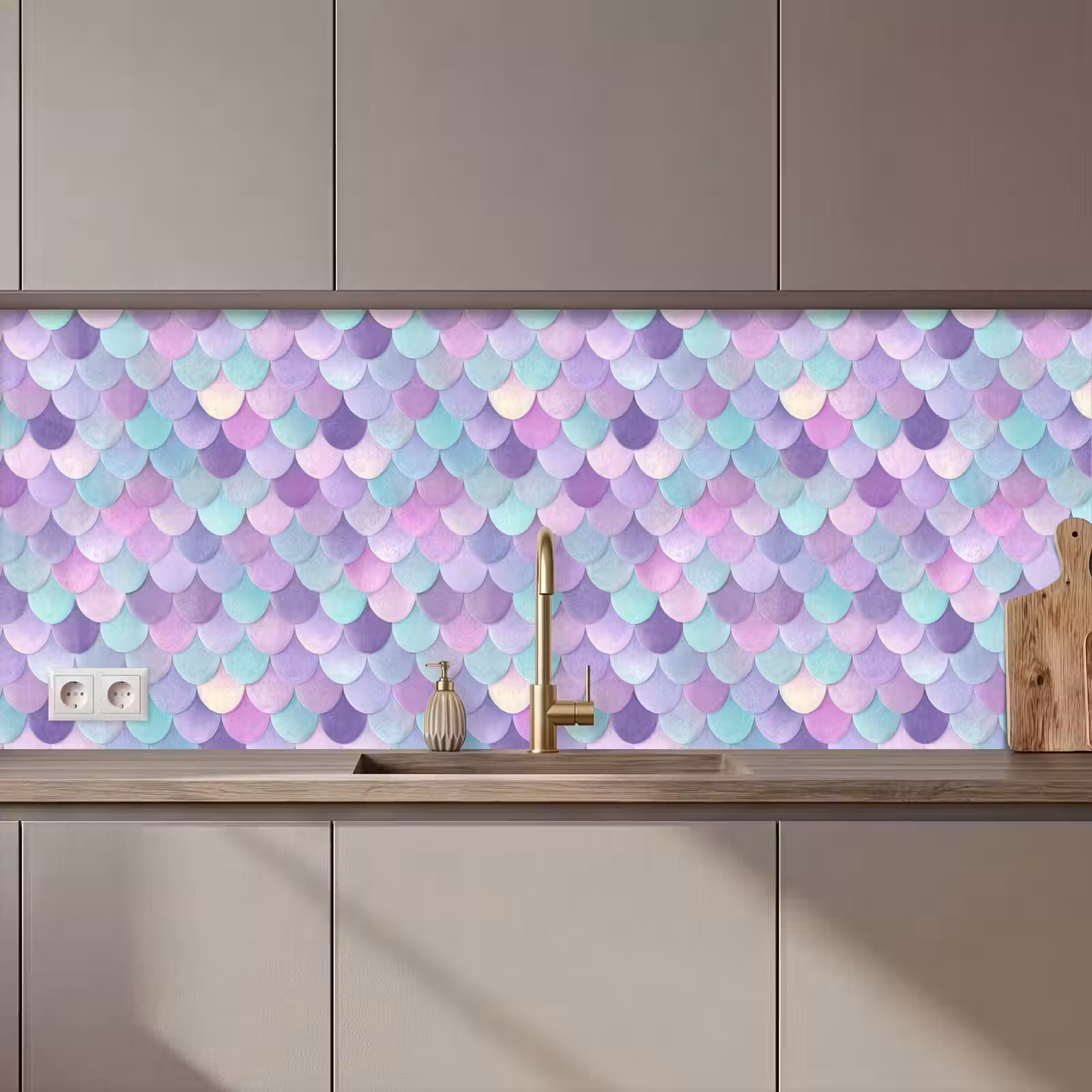 Keuken achterwand - Dromerig - Zeemeermin - Pastel — 1