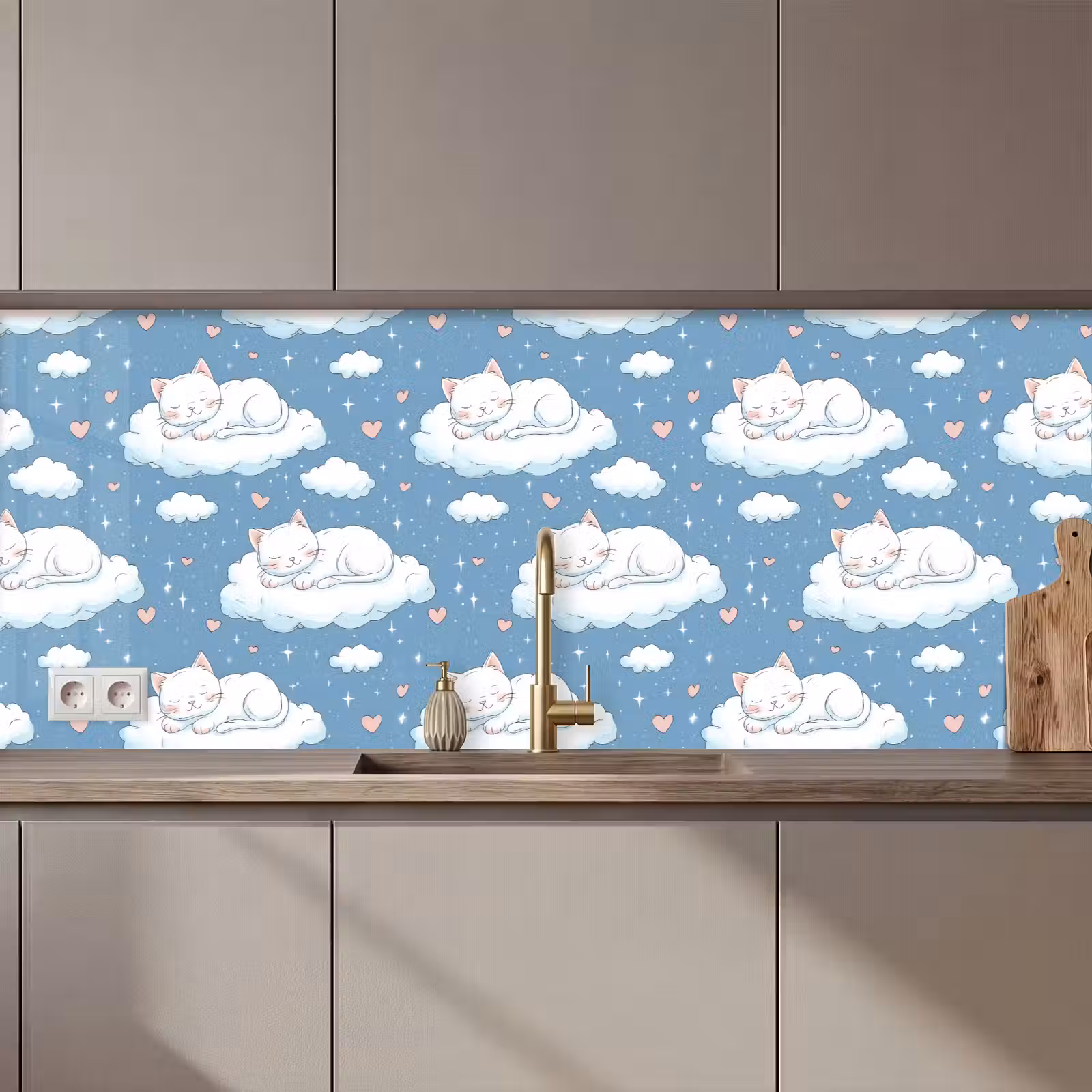 Keuken achterwand - Kitten - Wolken - Blauw — 1