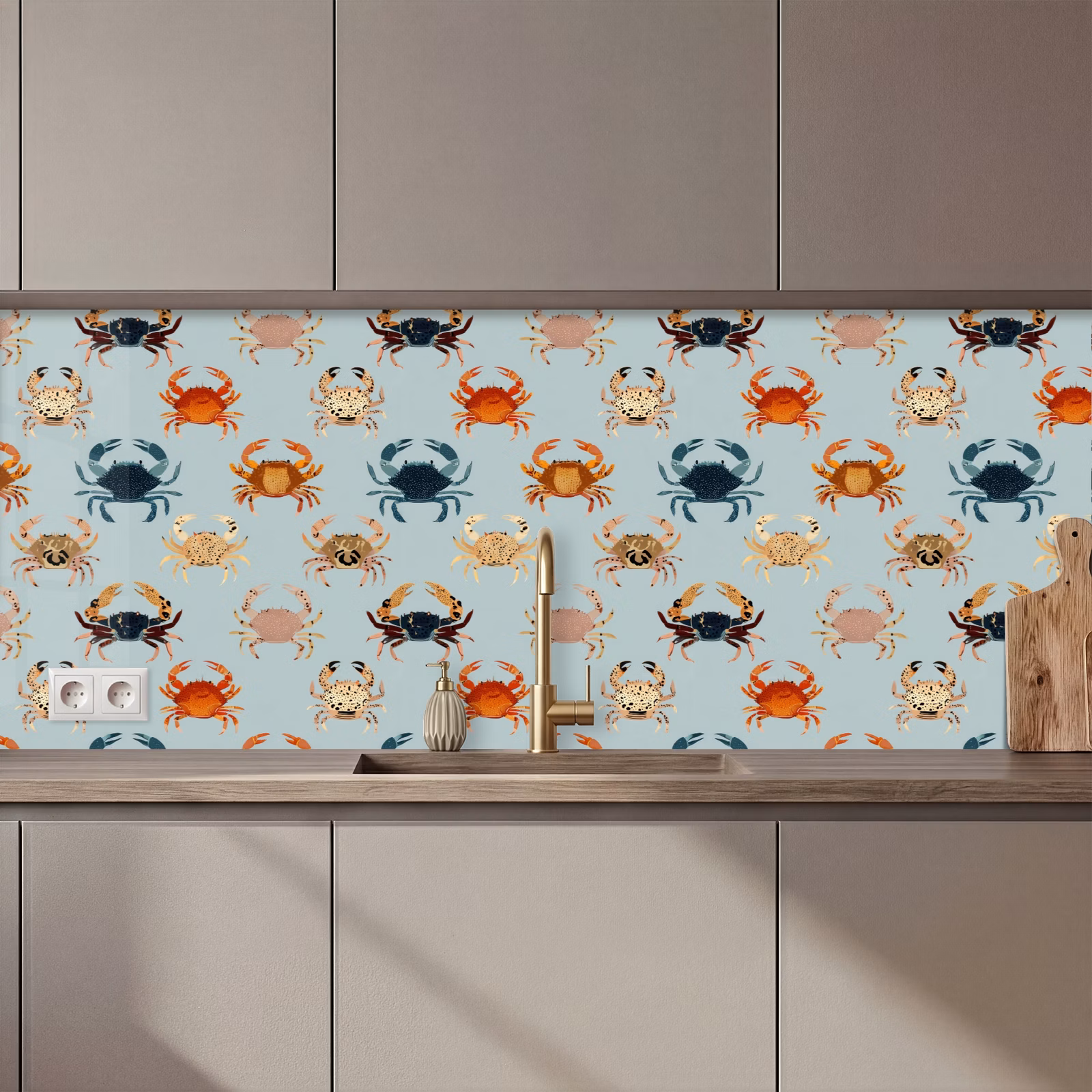 Keuken achterwand - Krabben - Speels - Kleurrijk — 1