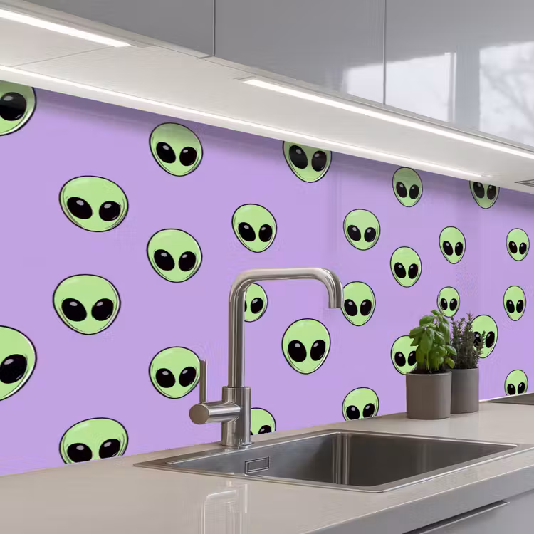 Keuken achterwand - Alien - Retro - Lila — 2