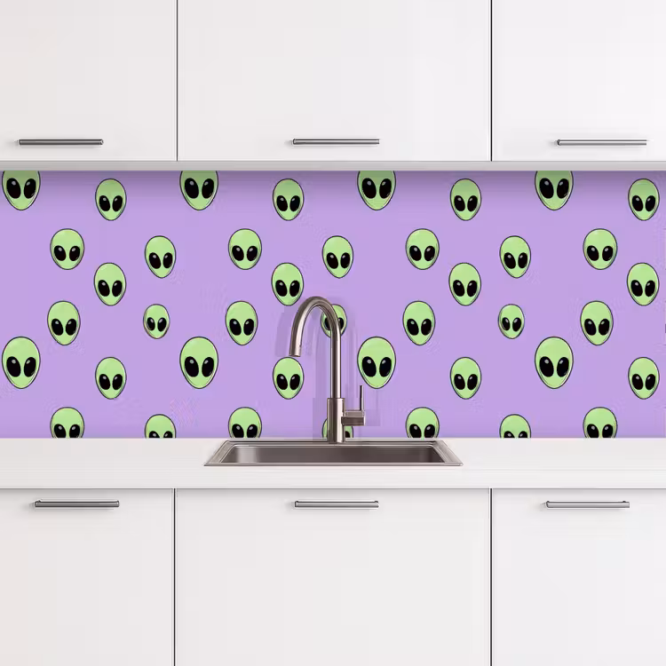 Keuken achterwand - Alien - Retro - Lila — 4
