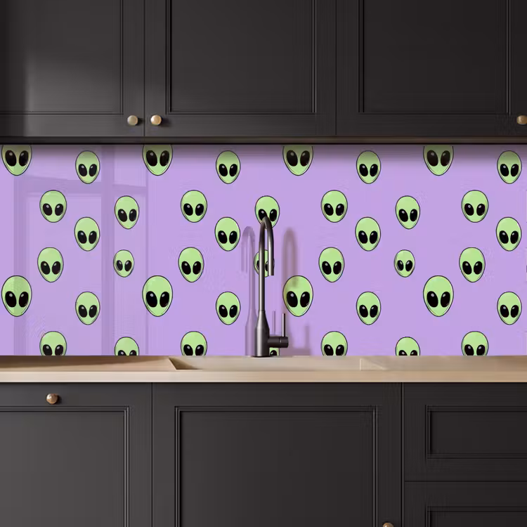 Keuken achterwand - Alien - Retro - Lila — 6