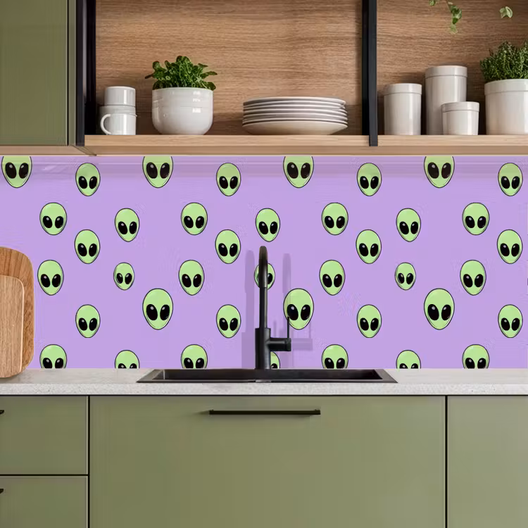 Keuken achterwand - Alien - Retro - Lila — 8