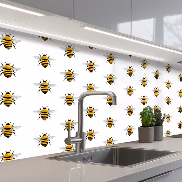 Keuken achterwand - Bijen - Tijdloos - Wit — 2