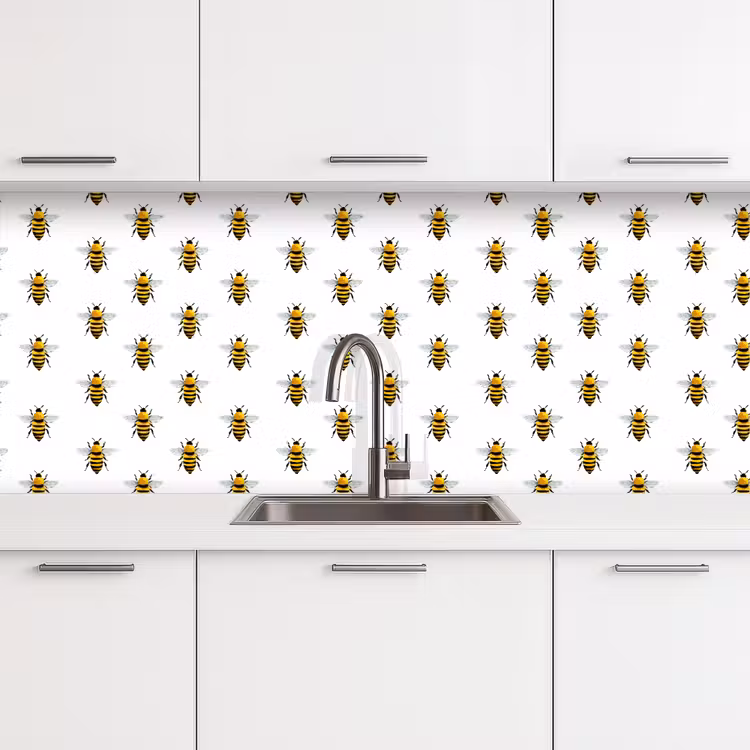 Keuken achterwand - Bijen - Tijdloos - Wit — 4