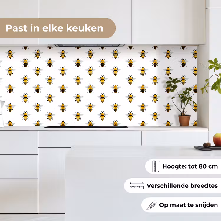 Keuken achterwand - Bijen - Tijdloos - Wit — 7