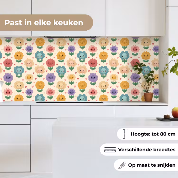 Keuken achterwand - Bloemen - Hartjes - Kleurrijk — 7
