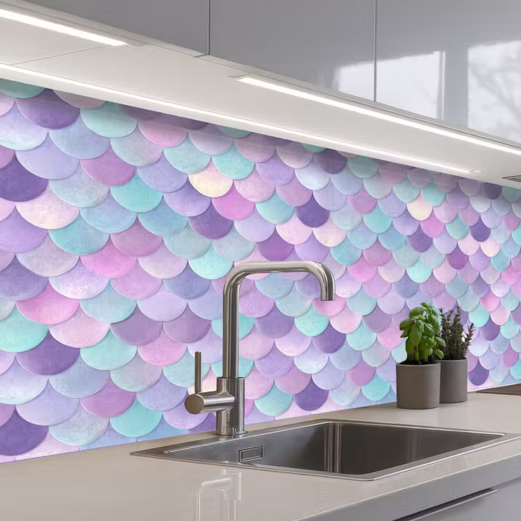 Keuken achterwand - Dromerig - Zeemeermin - Pastel — 2