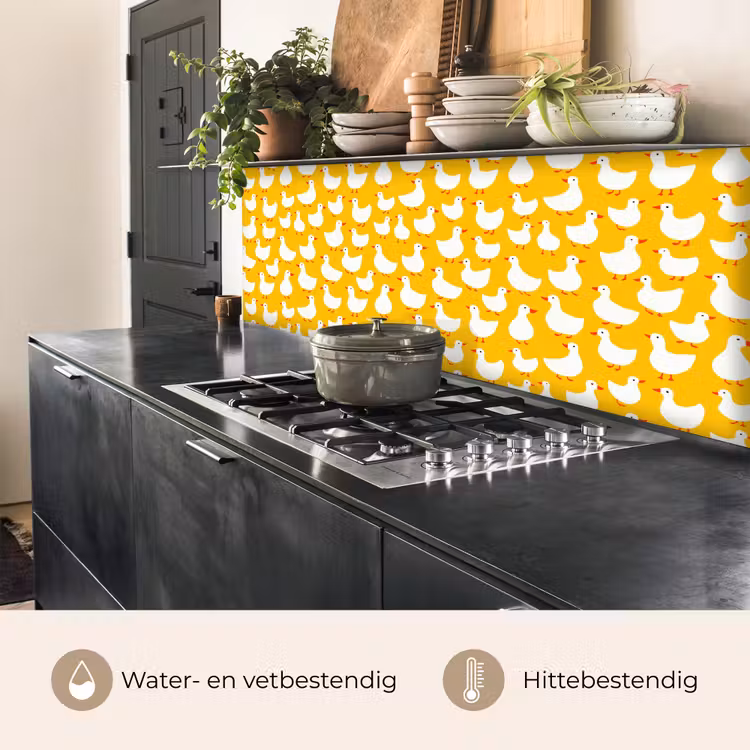 Keuken achterwand - Eendjes - Patroon - Geel — 5