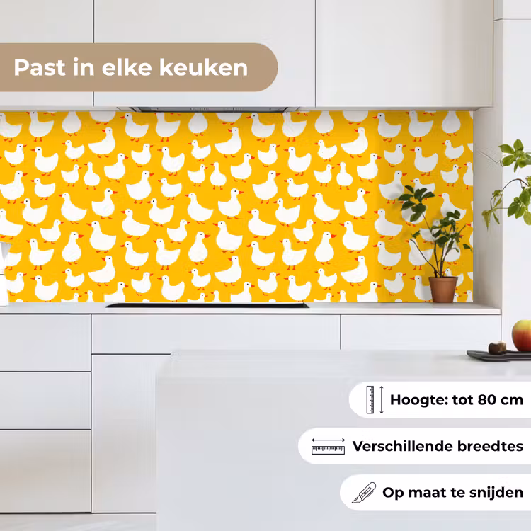 Keuken achterwand - Eendjes - Patroon - Geel — 7