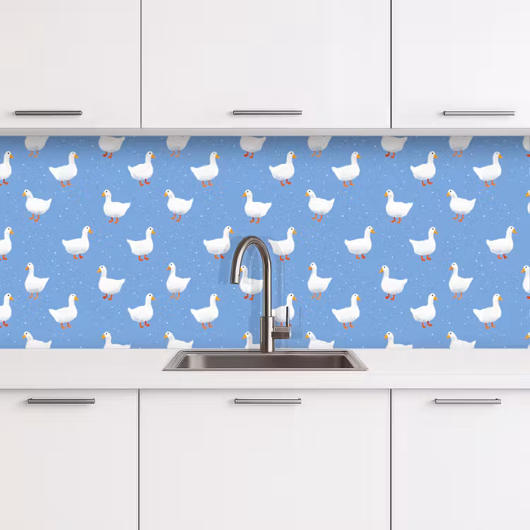 Keuken achterwand - Ganzen - Elegant - Blauw — 4