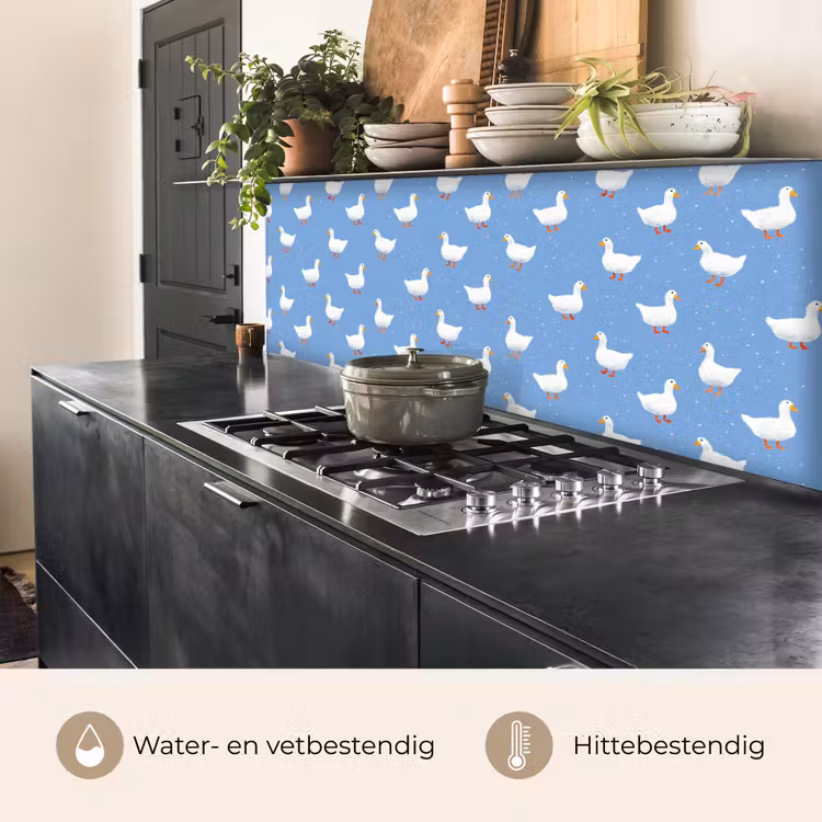 Keuken achterwand - Ganzen - Elegant - Blauw — 5