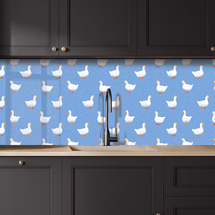 Keuken achterwand - Ganzen - Elegant - Blauw — 6