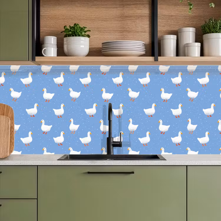 Keuken achterwand - Ganzen - Elegant - Blauw — 8