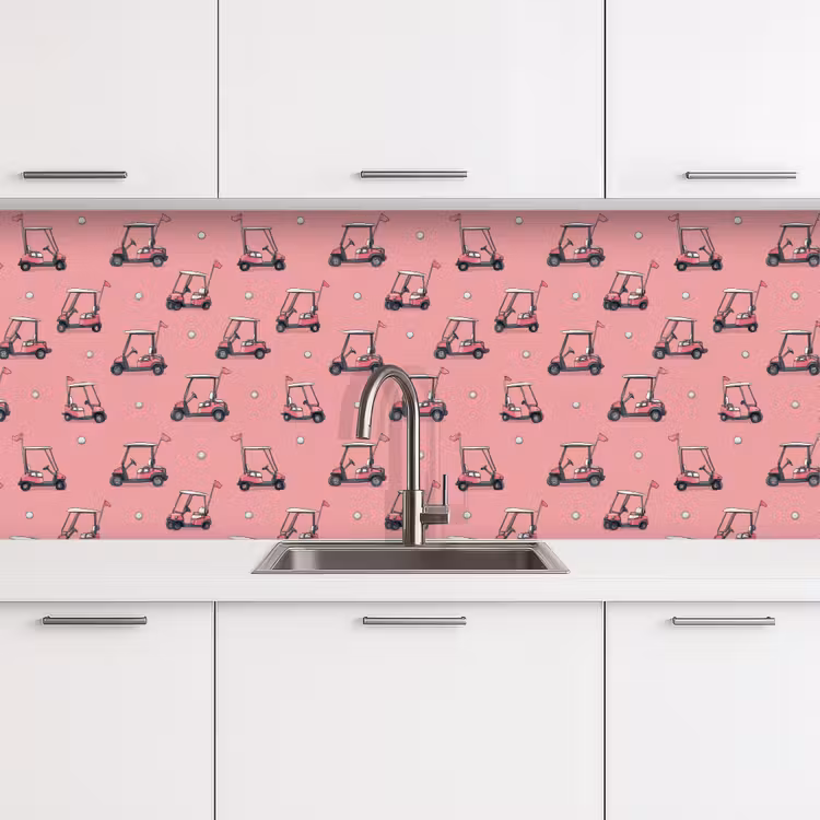 Keuken achterwand - Golfkar - Retro - Roze — 4